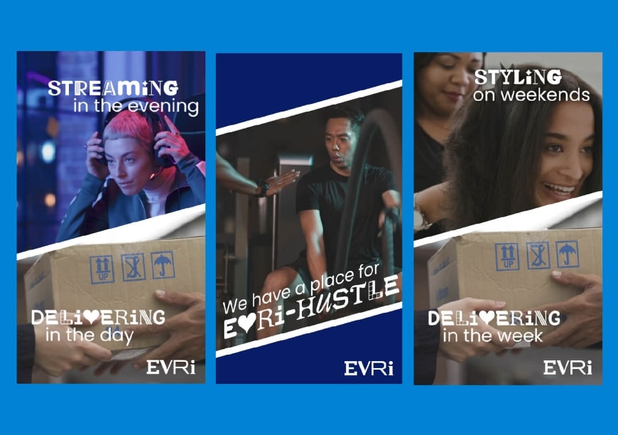 Three examples of our Evri hustle media campaign